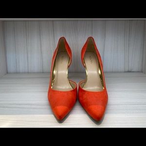 Vegan Suede Orange Pumps